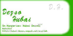 dezso hubai business card